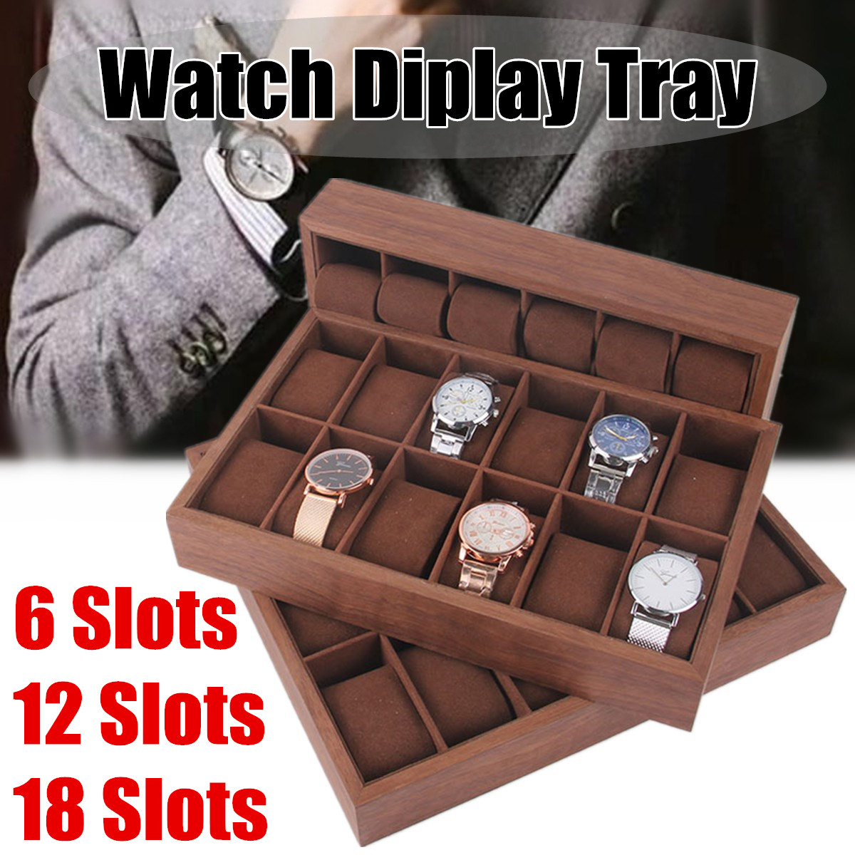 61218-Slots-Wooden-Watch-Display-Tray-Collection-Storage-Case-Organizer-Box-1605487-1