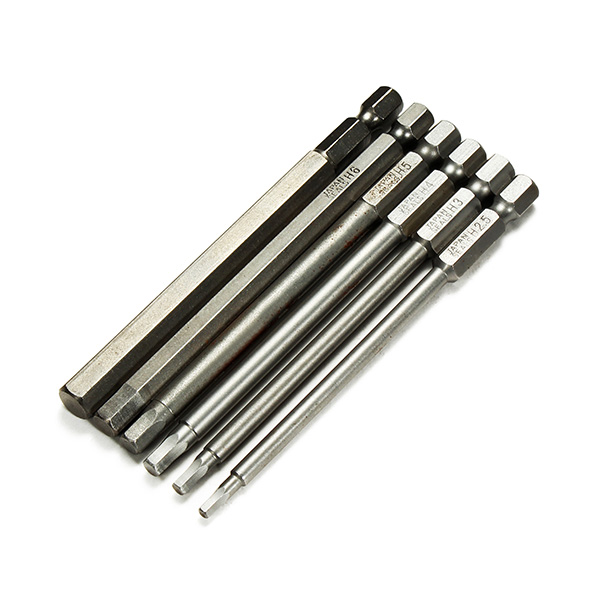 6pcs-100mm-Length-14-Inch-Hex-Shank-Magnetic-Hexagon-Head-Screwdriver-Bit-Set-989611-1