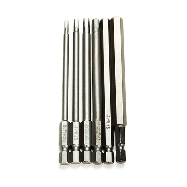 6pcs-100mm-Length-14-Inch-Hex-Shank-Magnetic-Hexagon-Head-Screwdriver-Bit-Set-989611-2