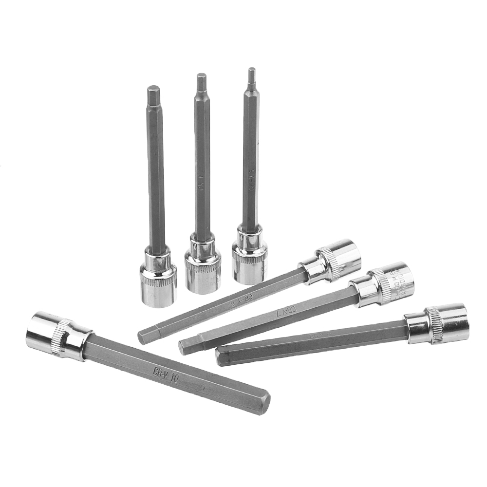 7Pcs-38quot-Drive-Long-Reach-Hex-Bit-Socket-Set-3-10mm-CR-V-Screwdriver-Head-Set-1644828-5