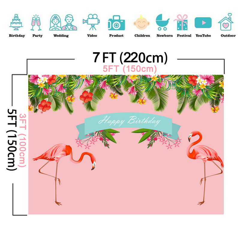 7ft-5ft-Tropical-Flamingo-Birthday-Vinyl-Studio-Backdrop-Photography-1729030-4