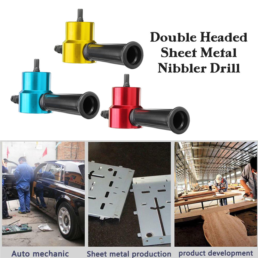 Double-Headed-Sheet-Metal-Cutting-Nibbler-Drill-Attachment-Metal-Cutter-Tool-with-Case-Red-Gold-Blue-1447276-2