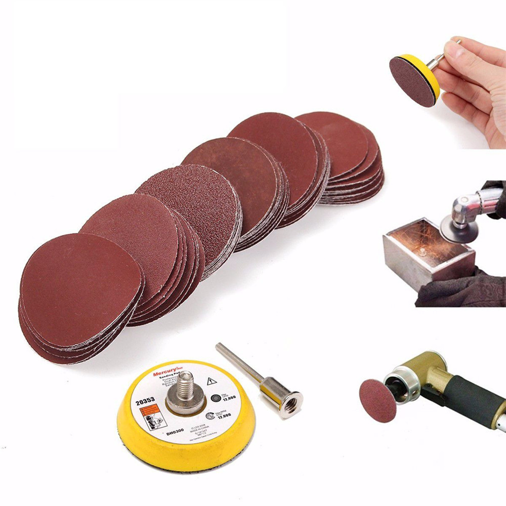 Effetool-BG0300-2-Inch-50mm-Hook-and-Loop-Sanding-Pad-3mm-Shank-with-60pcs-Sandpaper-1089070-1