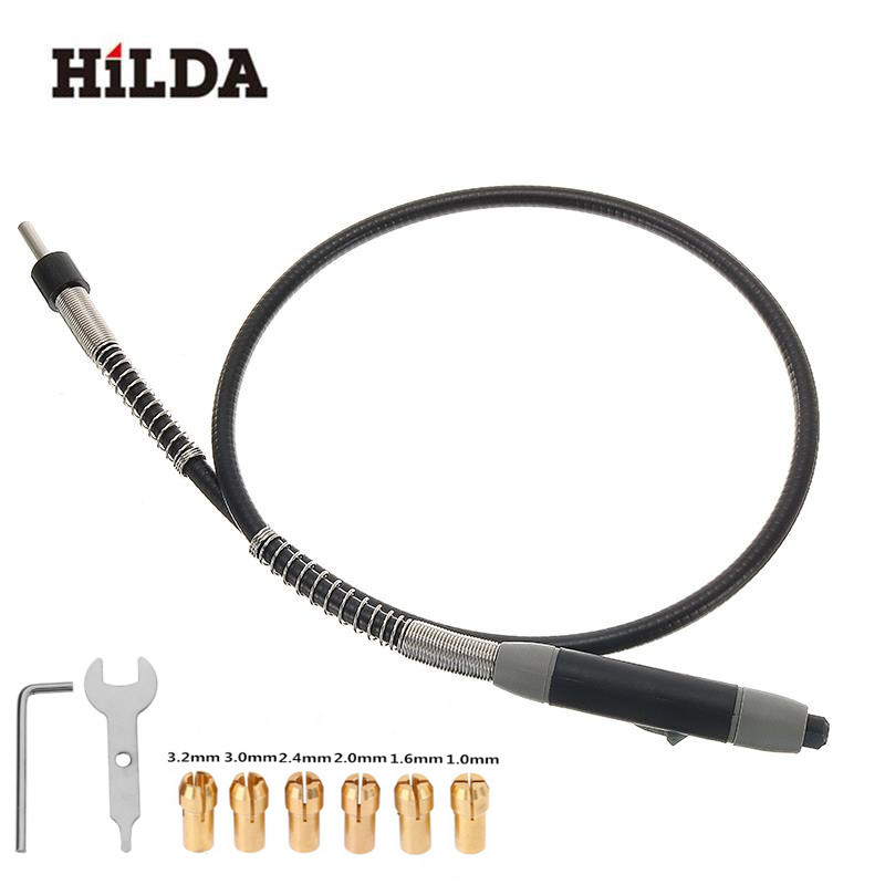 HILDA-6mm-Shank-100cm-Length-Electric-Drill-Flexible-Shaft-with-6pcs-Brass-Collets-for-Rotary-Tool-1171264-1