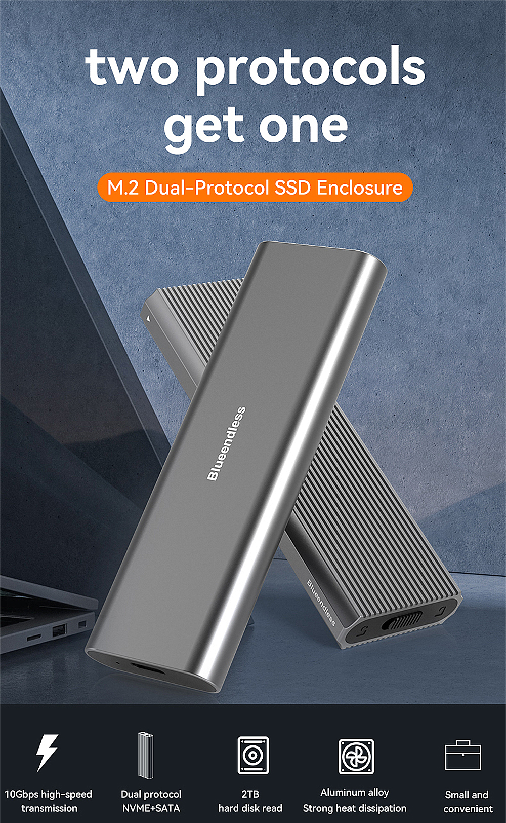 Blueendless-Dual-Protocol-M2-SSD-Enclosure-M2-to-Type-C-Data-Cable-10Gbps-NVMESATA-2TB-Storage-Alumi-1971122-1