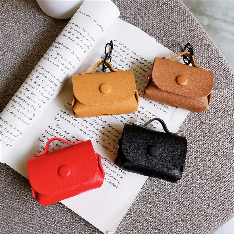 Bakeey-Luxury-Fashionable-Leather-Shockproof-Dust-Proof-Earphone-Storage-Case-with-Keychain-for-Appl-1620282-11