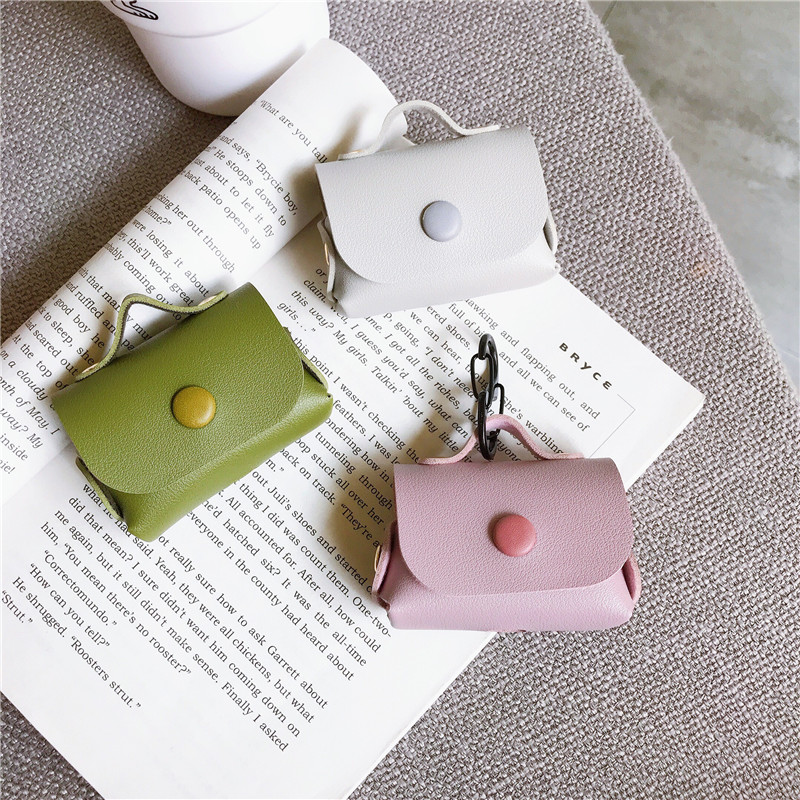 Bakeey-Luxury-Fashionable-Leather-Shockproof-Dust-Proof-Earphone-Storage-Case-with-Keychain-for-Appl-1620282-10