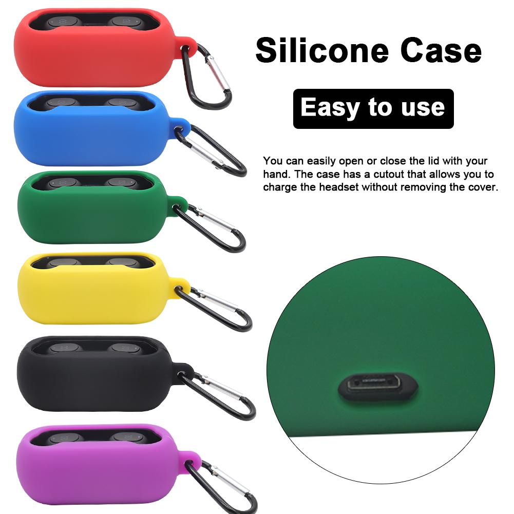 Bakeey-Portable-Shockproof-Dirtyproof-Silicone-Wireless-bluetooth-Earphone-Storage-Case-with-Keychai-1619861-2