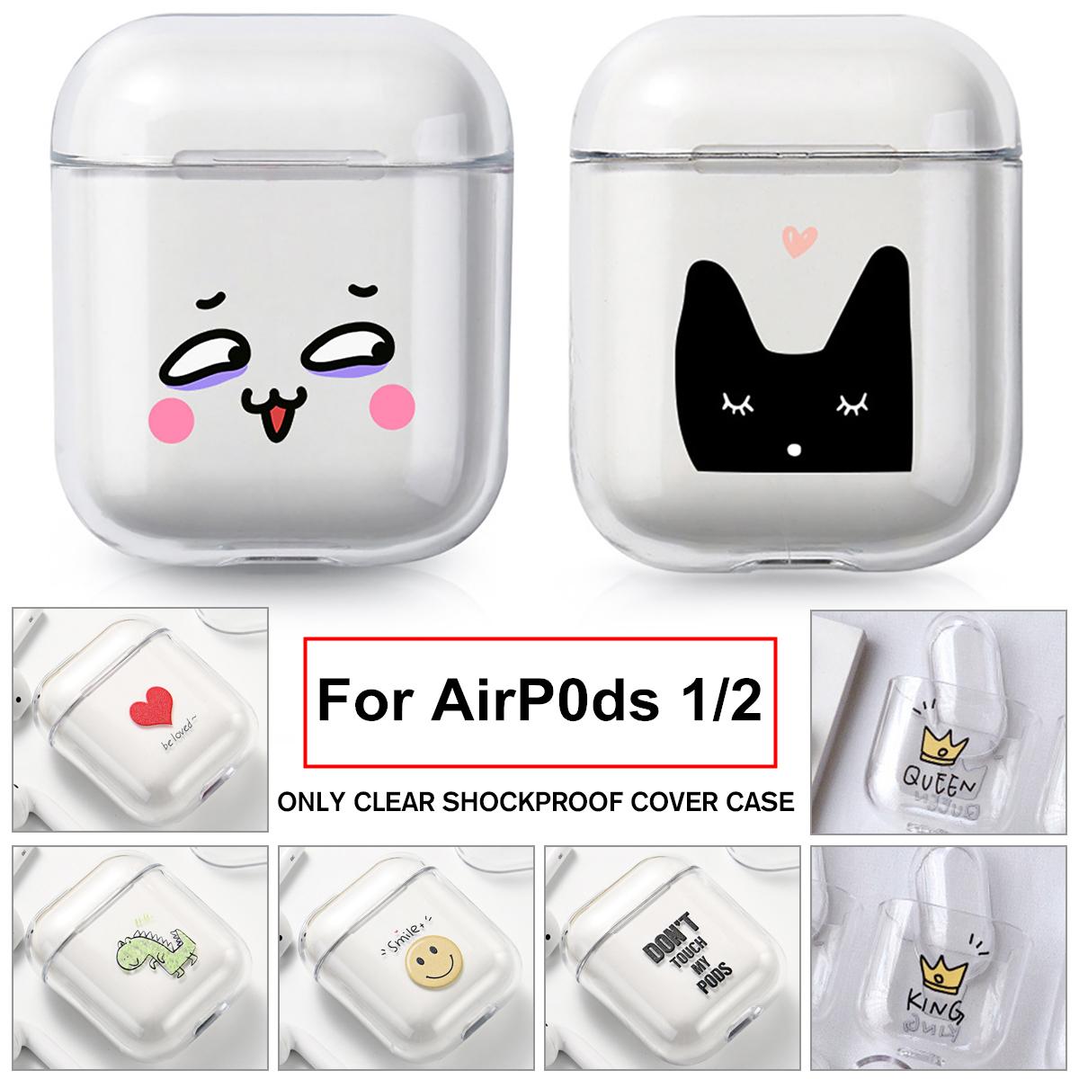 Cute-Cartoon-Pattern-Clear-Hard-Shockproof-Protective-Cover-Case-Earphone-Storage-Case-For-Apple-For-1621587-2