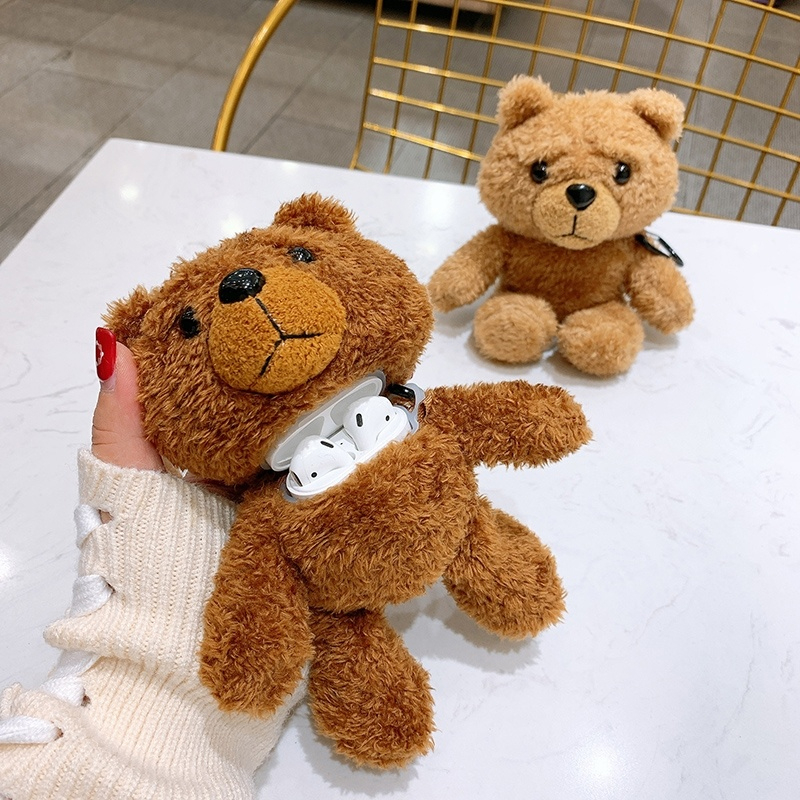 Teddy-Bear-Pattern-Plush-Shockproof-Earphone-Storage-Case-Sleeve-for-Apple-Airpods-1--2--3-Airpods-P-1777045-7