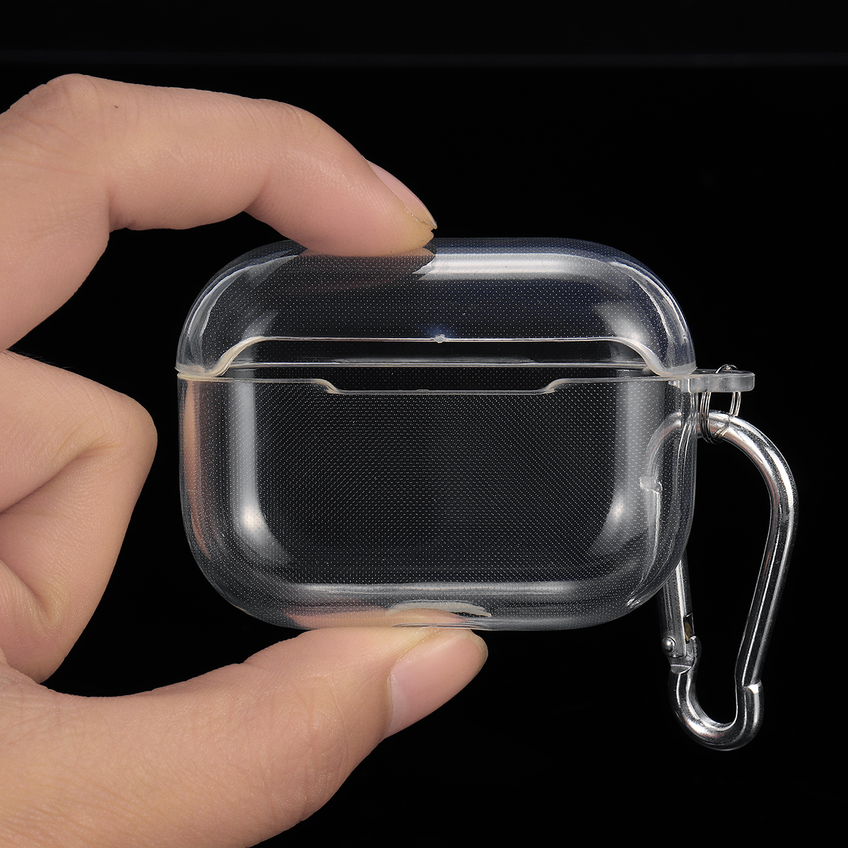 Transparent-Non-yellow-Anti-fall-TPU-Soft-Earphone-Storage-Case-Protective-Cover-with-Keychain-for-A-1648020-2