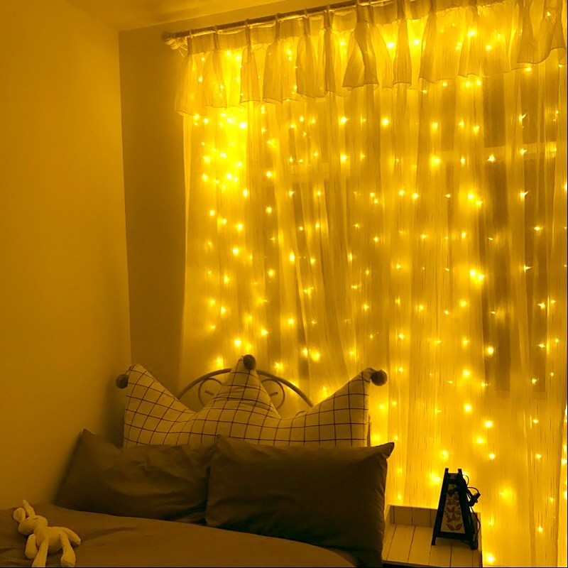 10M-100LED-White-Warm-White-Colorful-Yellow-Blue-Window-Curtain-String-Holiday-Light-Christmas-Decor-1339359-2