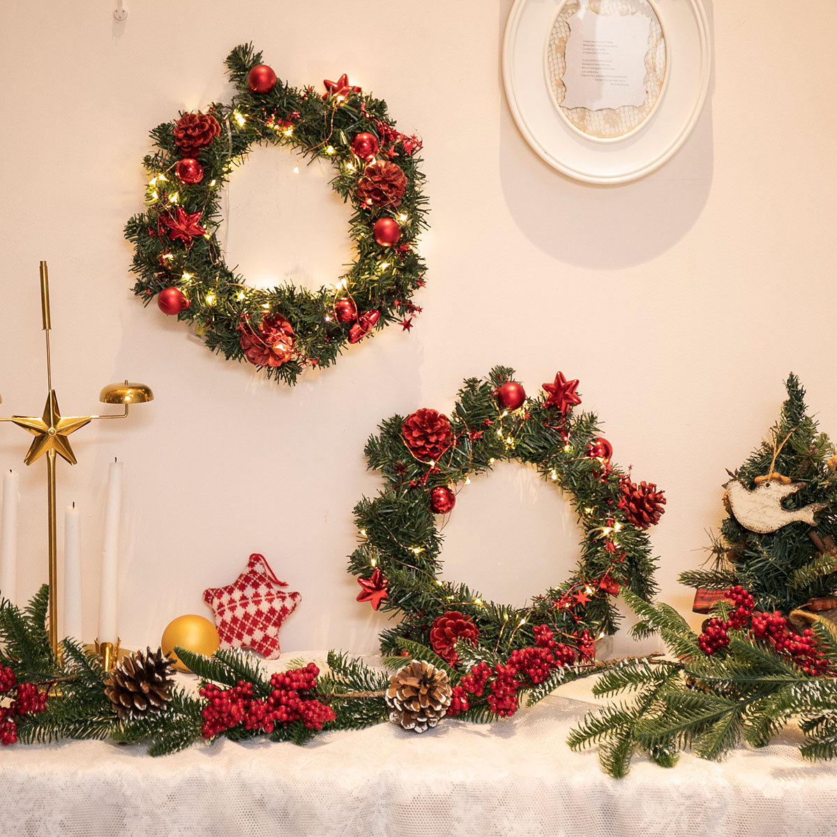 30cm-Diameter-Christmas-Wreath-Decoration-Light-Christmas-Wreath-Garland-Battery-Box-1778589-1