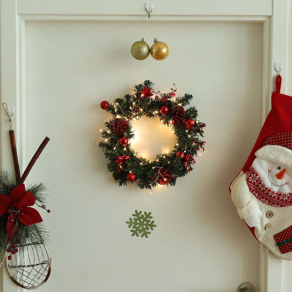 30cm-Diameter-Christmas-Wreath-Decoration-Light-Christmas-Wreath-Garland-Battery-Box-1778589-2