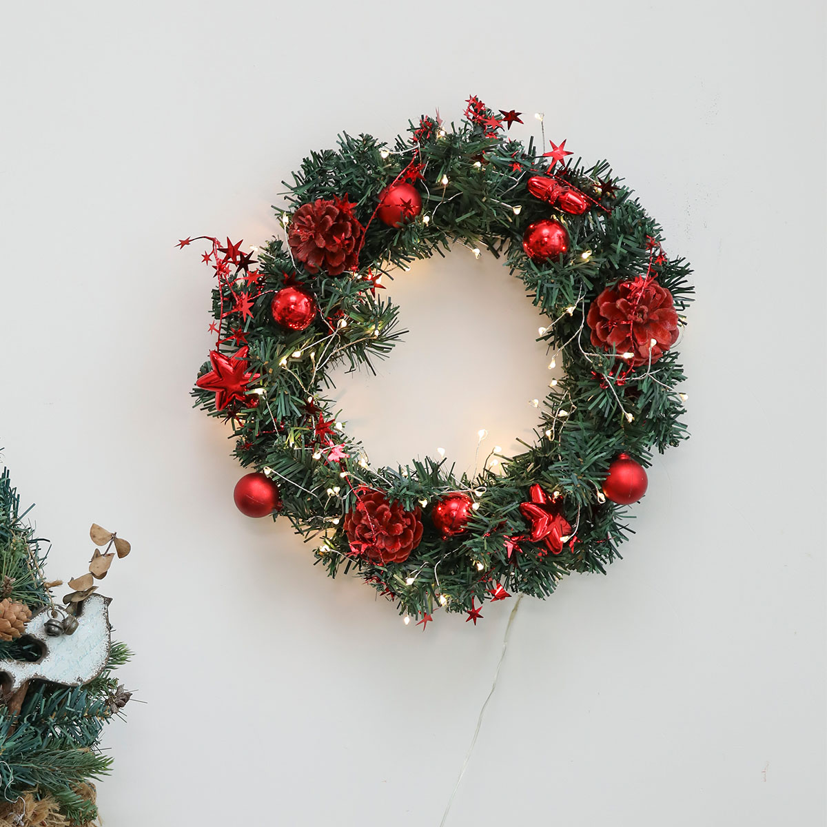 30cm-Diameter-Christmas-Wreath-Decoration-Light-Christmas-Wreath-Garland-Battery-Box-1778589-3