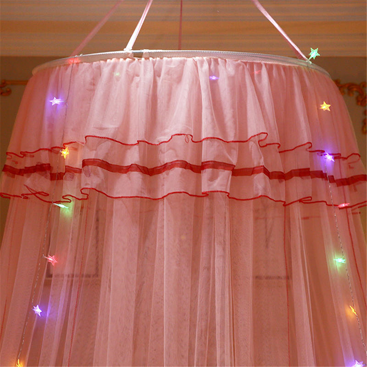 Ceiling-Mounted-Mosquito-Net-Free-Installation-Home-Dome-Foldable-Bed-Canopy-with-LED-String-Light-1806505-8