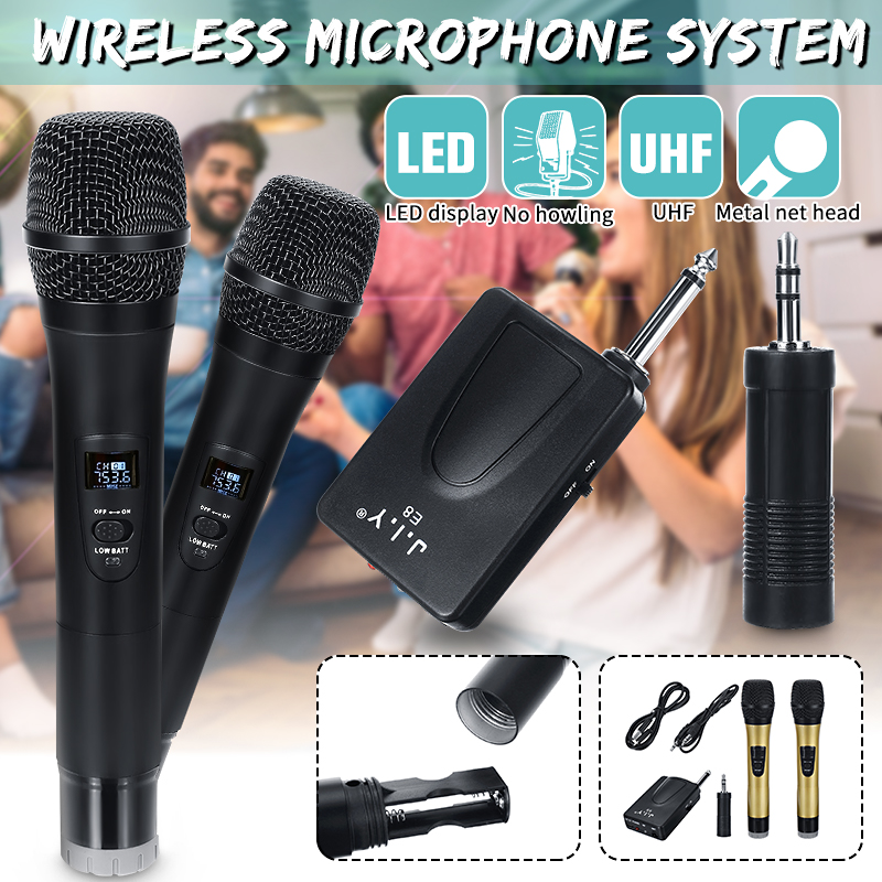 Professional-UHF-Double-Wireless-Handheld-Karaoke-Microphone-with-35mm-Receiver-1468896-1