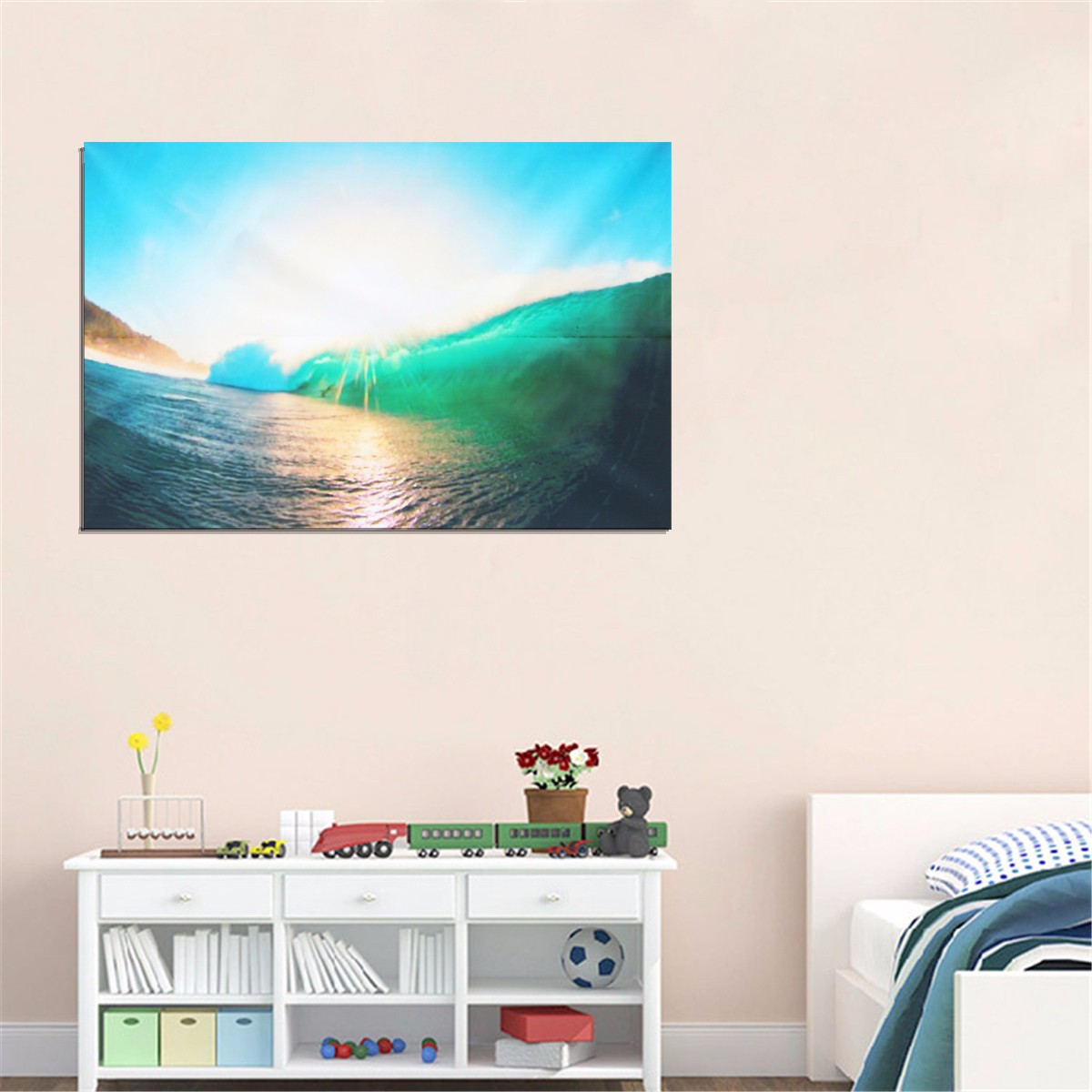 60x90CM-Sunshine-and-Sea-Natural-Scenery-Art-Picture-Silk-Poster-Fabric-Print-Wall-Decor-1079142-6