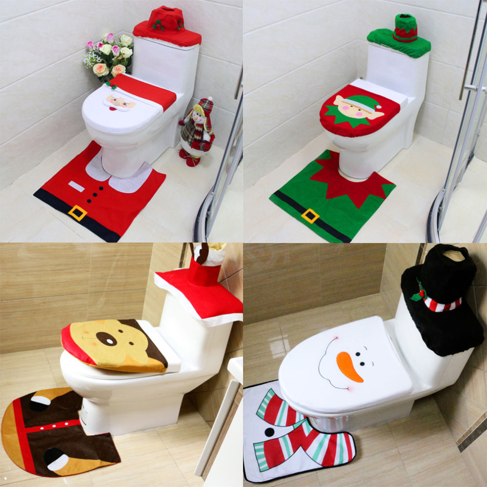 Christmas-Honana-BH227-Reindeer-Toilet-Seat-Cover-Happy-Santa-Closestool-Decorations-Rug-Set-1210285-1