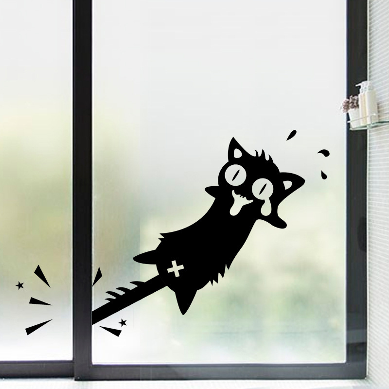 Honana-Cartoon-Clip-to-The-Tail-of-A-Cat-Wall-Sticker-for-Home-Decor-PVC-Decals-Doors-Windows-Car-St-1338389-1