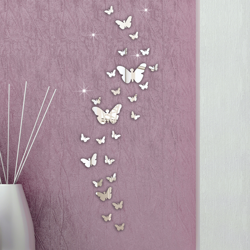 Honana-DX-Y5-30PCS-Butterfly-Combination-3D-Mirror-Wall-Stickers-Home-Decor-DIY-Room-Decoration-1168473-3