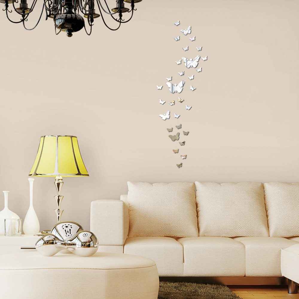 Honana-DX-Y5-30PCS-Butterfly-Combination-3D-Mirror-Wall-Stickers-Home-Decor-DIY-Room-Decoration-1168473-5