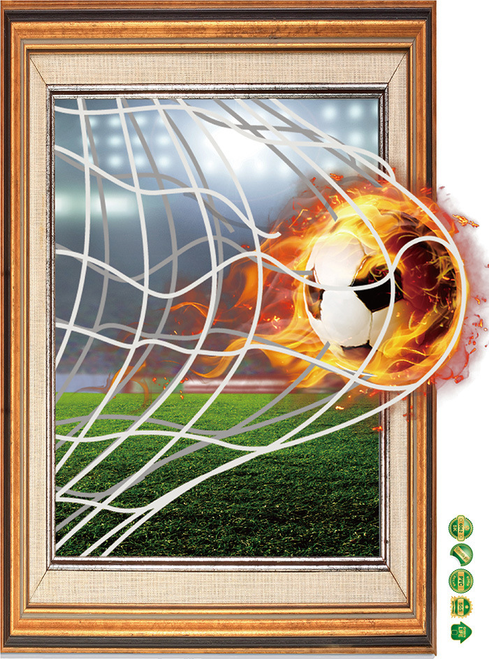 Miico-Creative-3D-Fire-Football-Frame-PVC-Removable-Home-Room-Decorative-Wall-Floor-Decor-Sticker-1295914-5