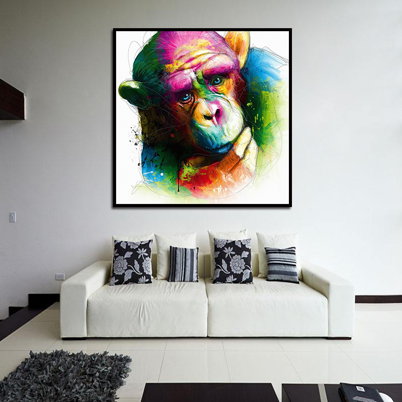 Miico-Hand-Painted-Oil-Paintings-Abstract-Colorful-Pensive-Gorilla-Wall-Art-For-Home-Decoration-Pain-1547182-4