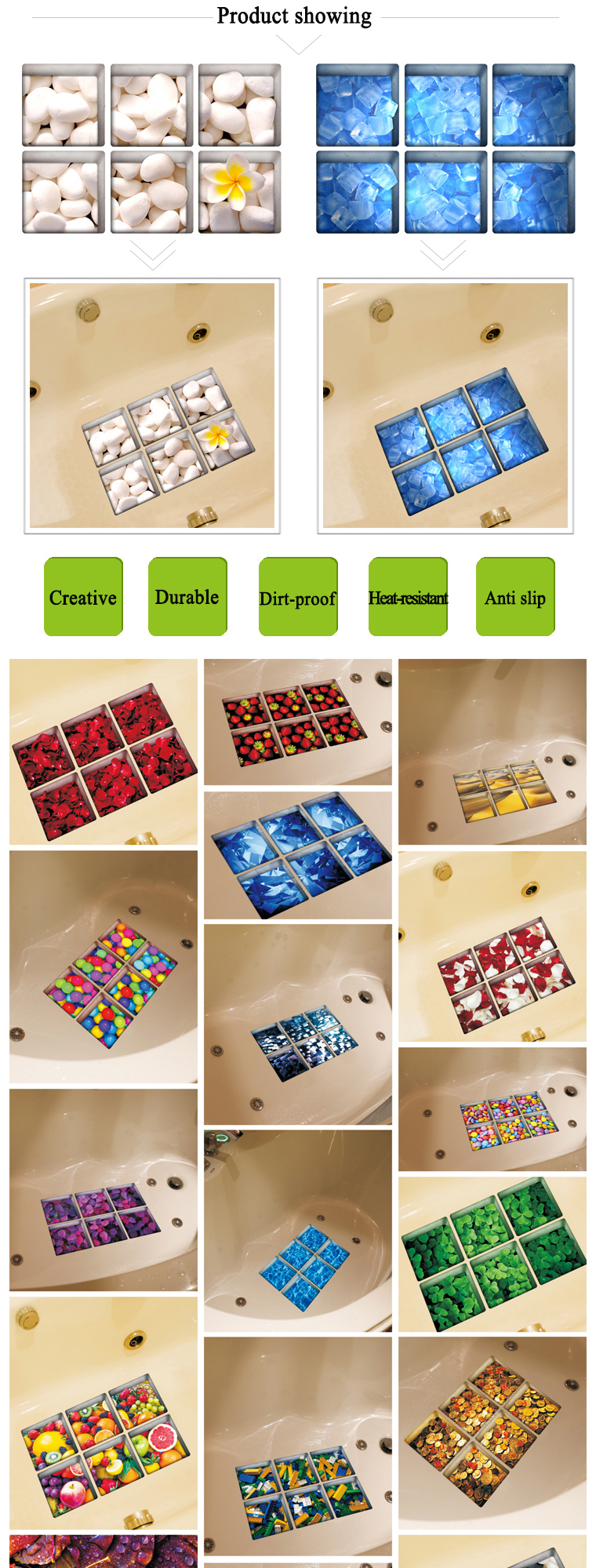PAG-6pcs-13x13cm-Block-Pattern-3D-Anti-Slip-Waterproof-Bathtub-Sticker-1049484-3