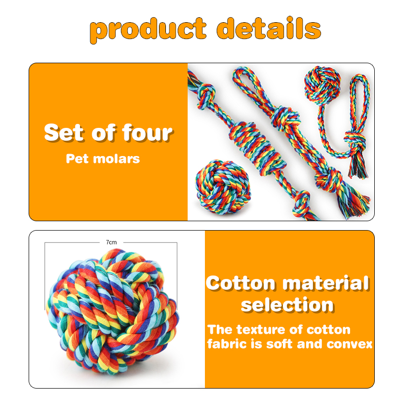 4-Pcs-Dog-Chew-Rope-Strong-Knot-Ball-Pet-Tooth-Cleaning-Rope-Dog-Toys-Kit-1882237-4