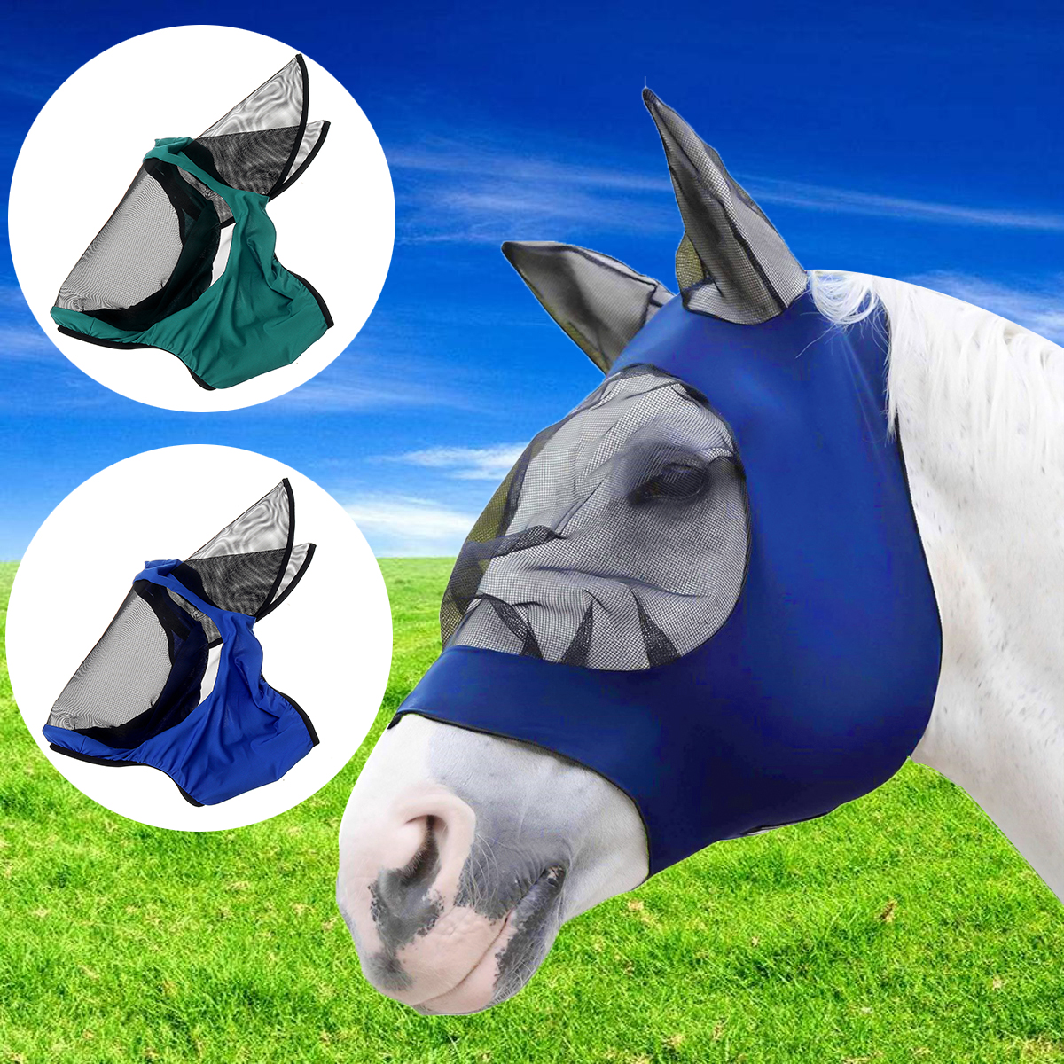 Full-Face-Anti-UV-Anti-Fly-Horse-Mask-Ear-Cover-Armour-Mesh-1628591-1