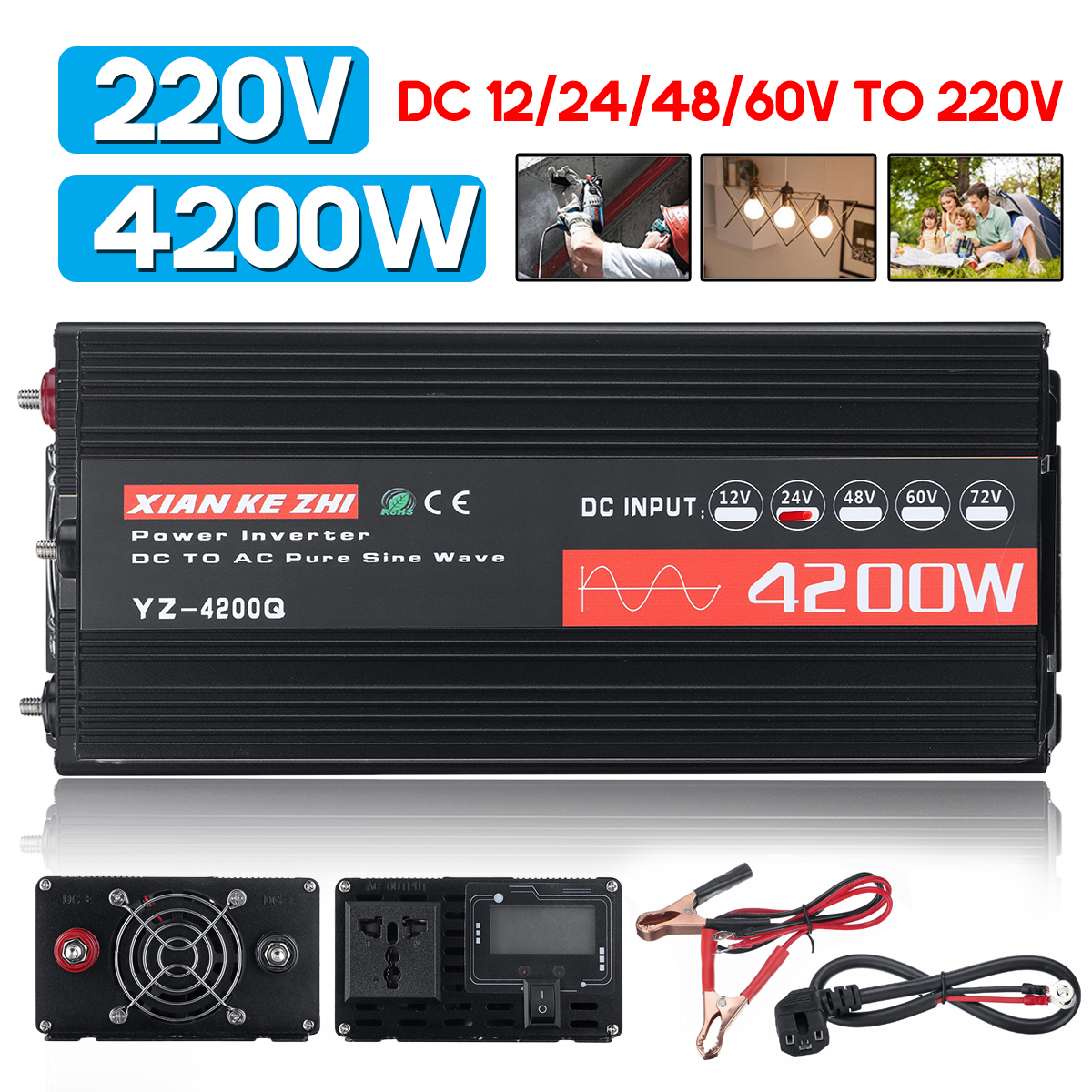 4200W2600W-LCD-Display-Pure-Sine-Wave-Inverter-12244860V-TO-220V-Hpusehold-Car-USB-High-Power-Invert-1621860-1