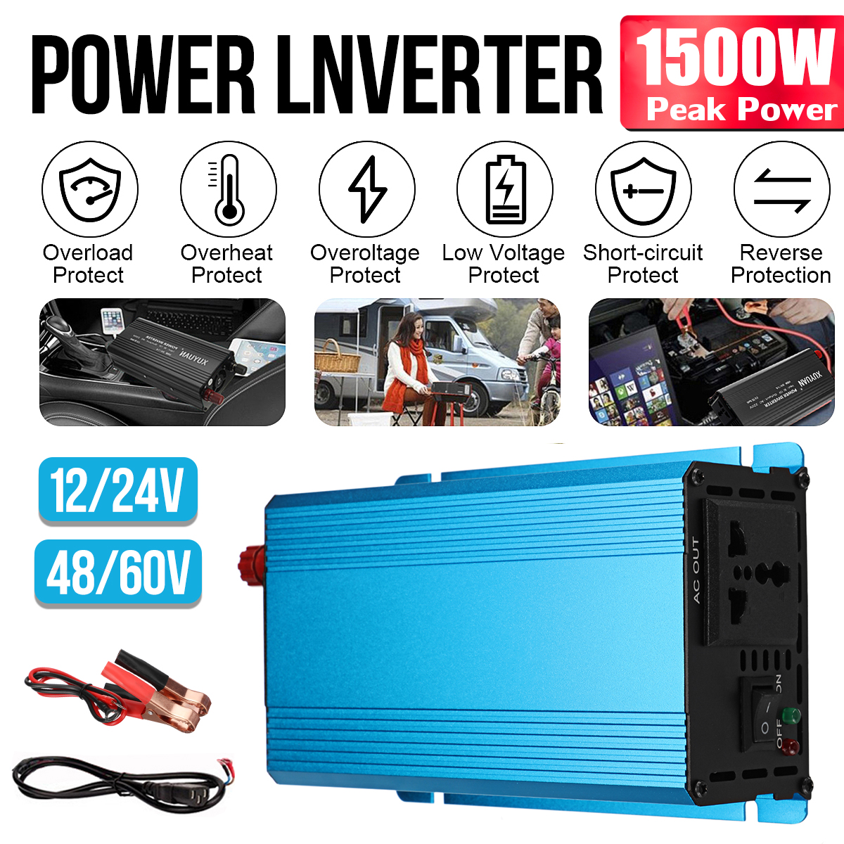 Peak-1500W-12244860V-to-220V-Car-Power-Inverter-Voltage-Converter-Charger-Adapter-Inversor-1854942-2