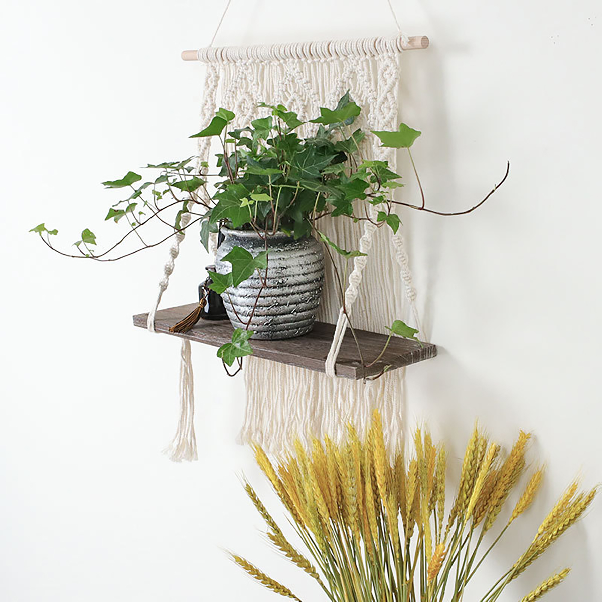 Macrame-Plant-Hanger-Platform-Basket-Bohemian-Hand-Woven-Tapestry-Wood-Pot-Shelf-1762592-2