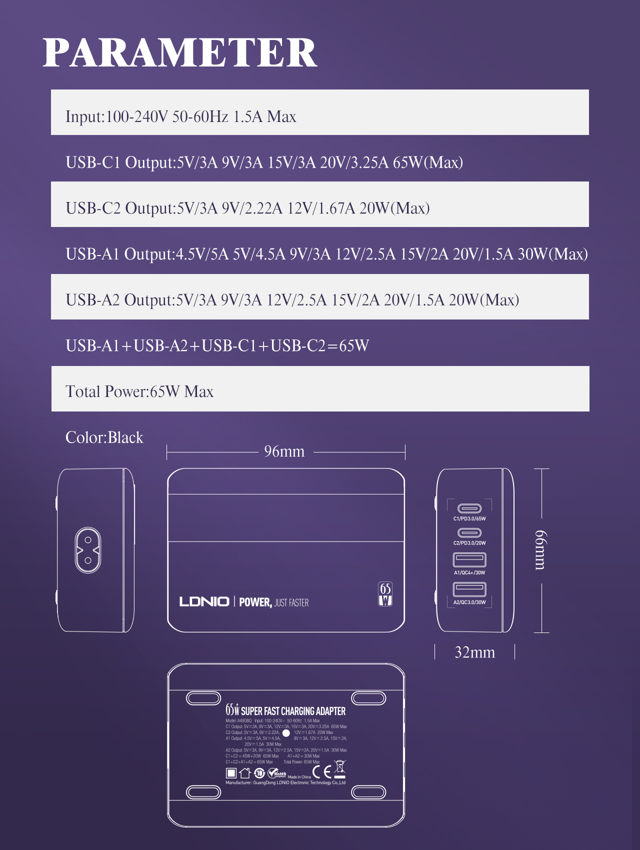 LDNIO-65W-4-Port-USB-PD-Charger-USB-C2-PD30--USB-A-2-QC30-Support-AFC-FCP-SCP-Fast-Charging-Wall-Cha-1943296-9