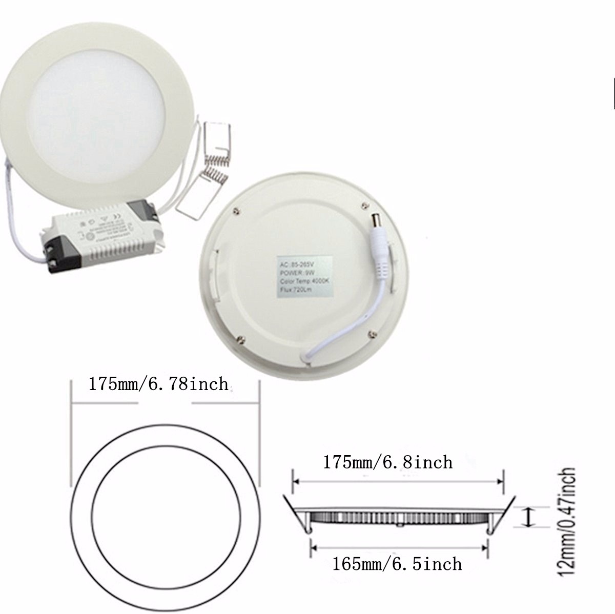 AC-110V-15W-Dimmable-Ultra-thin-Round-LED-Panel-1500LM-Recessed-Ceiling-Light-with-LED-Driver-1894195-3