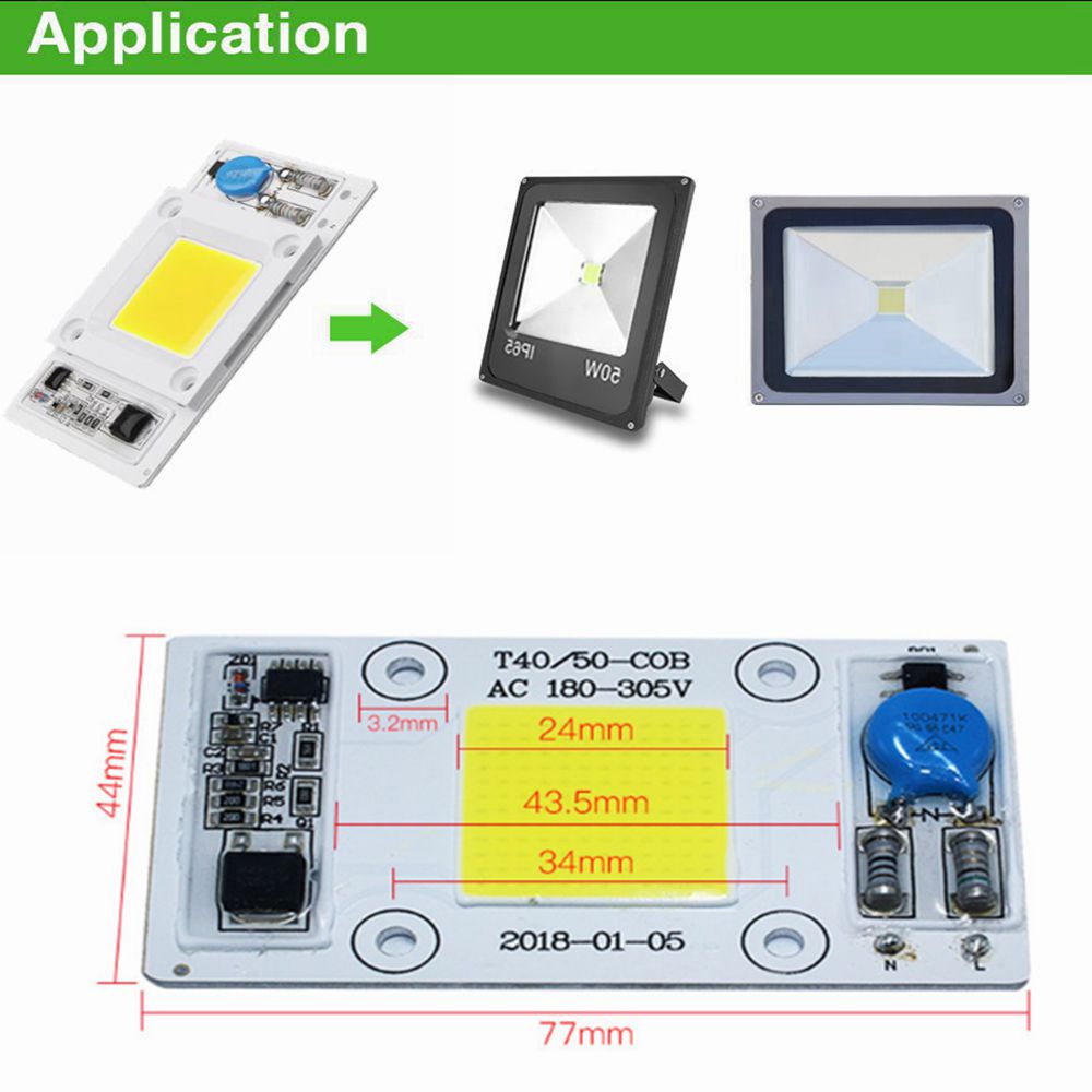 LUSTREON-50W-Non-drive-Thunder-Protection-COB-LED-Chip-for-DIY-Flood-Light-Spotlight-AC180-300V-1320495-7