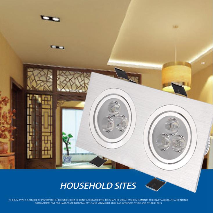 6W10W14W18W24W30W36W-Double-heads-Sliver-LED-Ceiling-Recessed-Light-Down-Light-85-260V-1055947-1