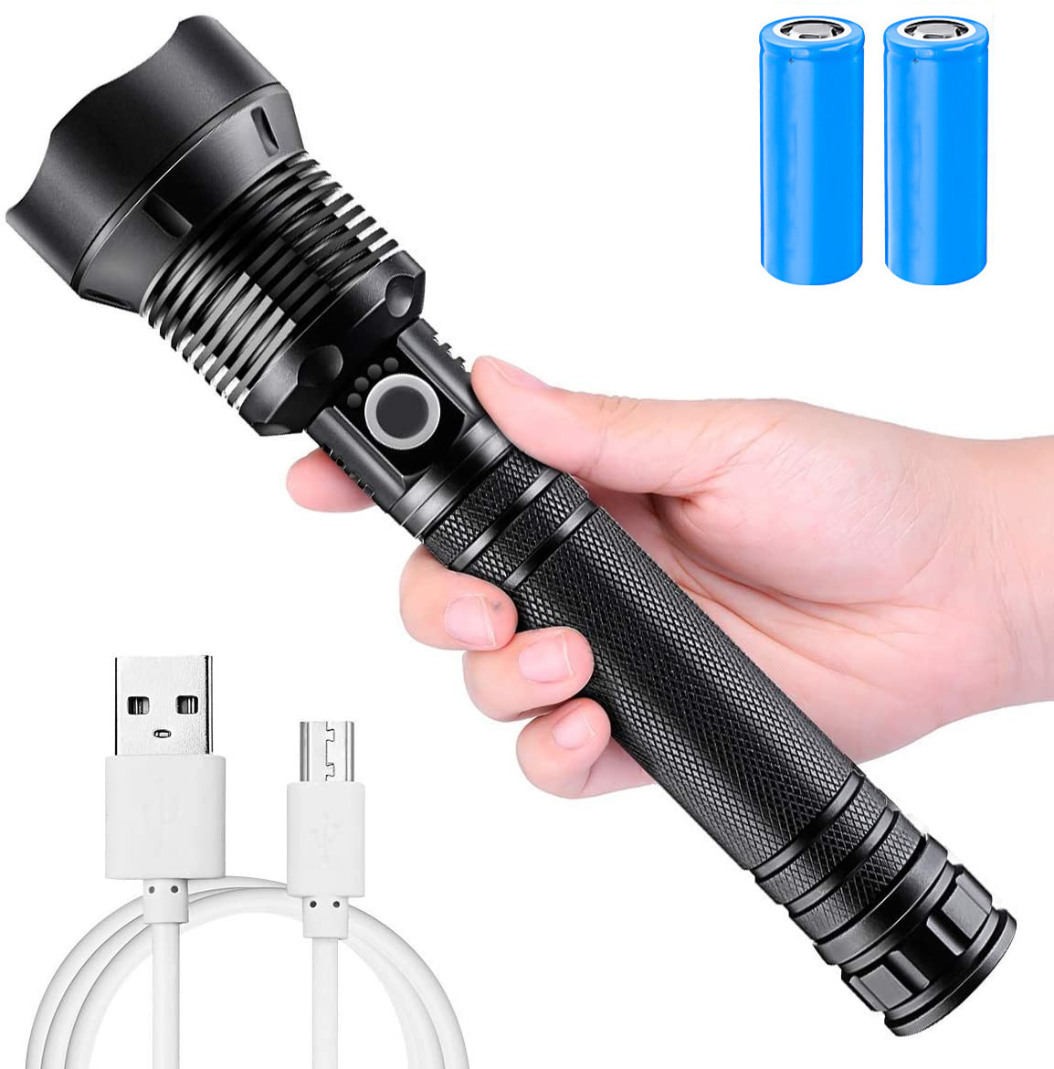 CHARMINER-P702-Zoomable-Flashlight-Kit-with-2x-26650-Li-ion-Battery-USB-Cable-USB-Rechargeable--Powe-1749968-1