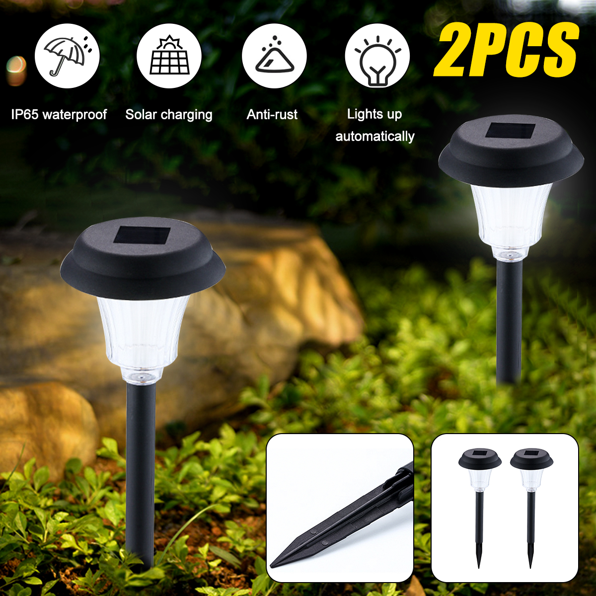 2PCS-Auto-Sensing-LED-Solar-Lamp-Garden-Lamps-For-Outdoor-Patio-Lawn-IP65-1763075-2