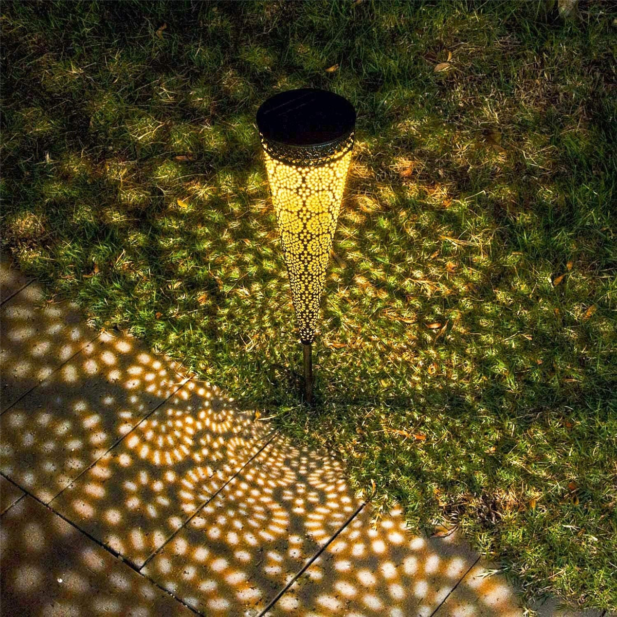 2Pcs-Solar-Powered-LED-Garden-Hollowed-Light-Floor-Decking-Patio-Decor-Yard-Lamp-1722009-7
