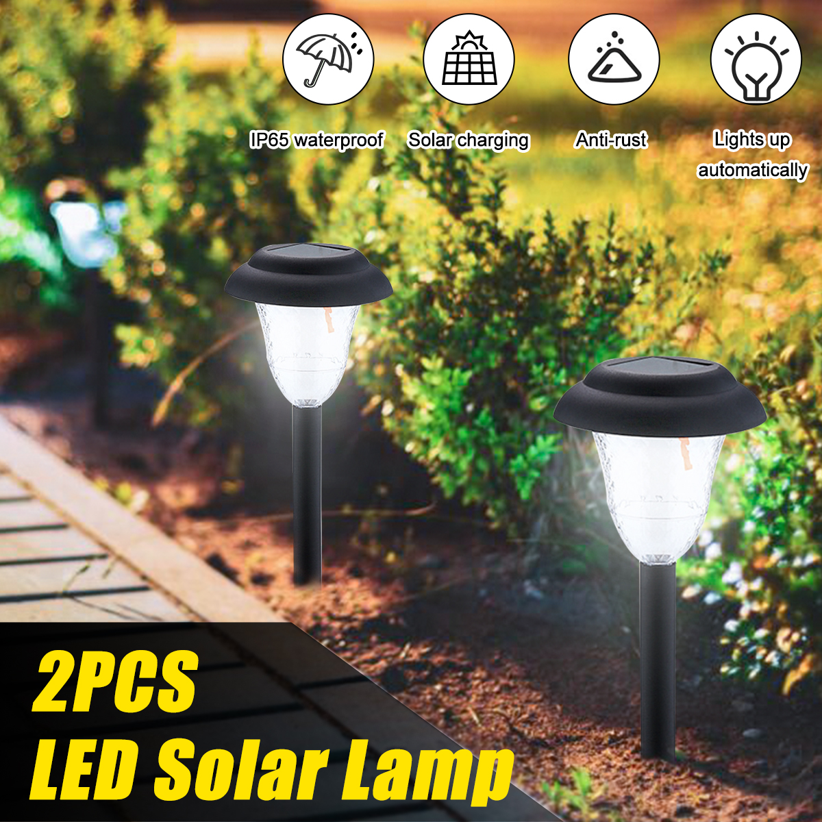 IP65-Waterproof-2PCS-Auto-Sensing-LED-Solar-Lamp-Garden-Lamps-for-Outdoor-Patio-Lawn-1755215-1