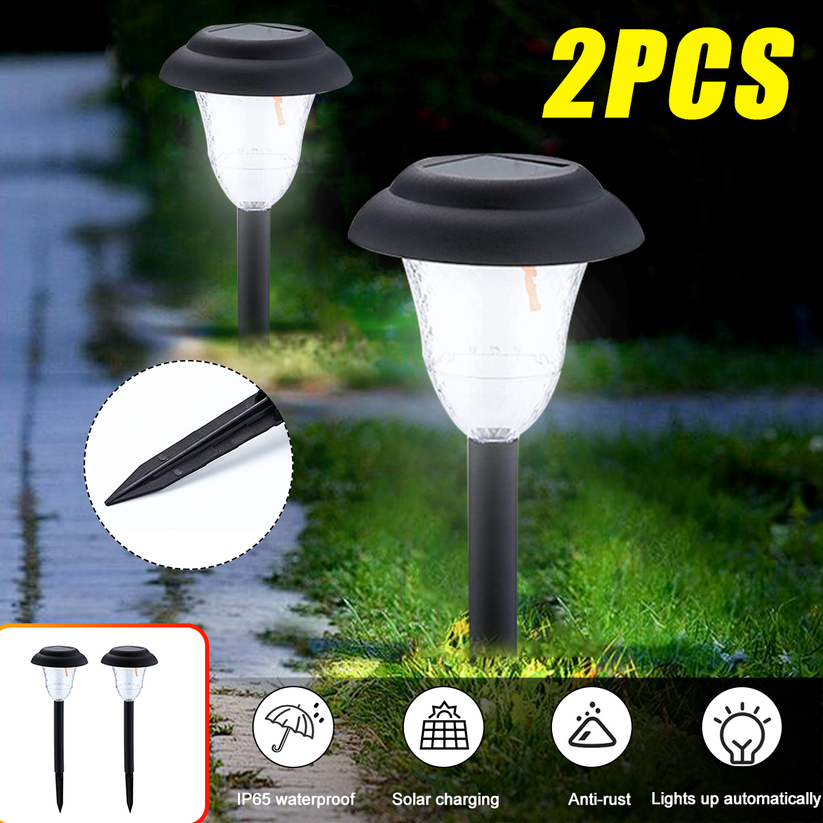 IP65-Waterproof-2PCS-Auto-Sensing-LED-Solar-Lamp-Garden-Lamps-for-Outdoor-Patio-Lawn-1755215-2