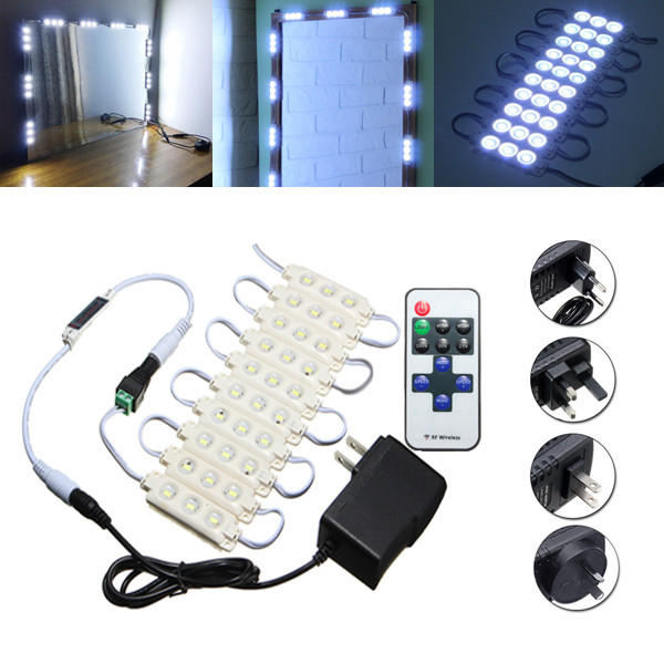 1.5M SMD5630 Waterproof White LED Module Strip Light Kit Mirror Signage Lamp + Adapter DC12V