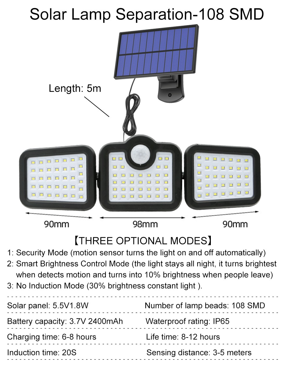 108122138171-LED-Solar-Lights-3-Head-Motion-Sensor-270deg-Wide-Angle-Illumination-Outdoor-Waterproof-1895147-2