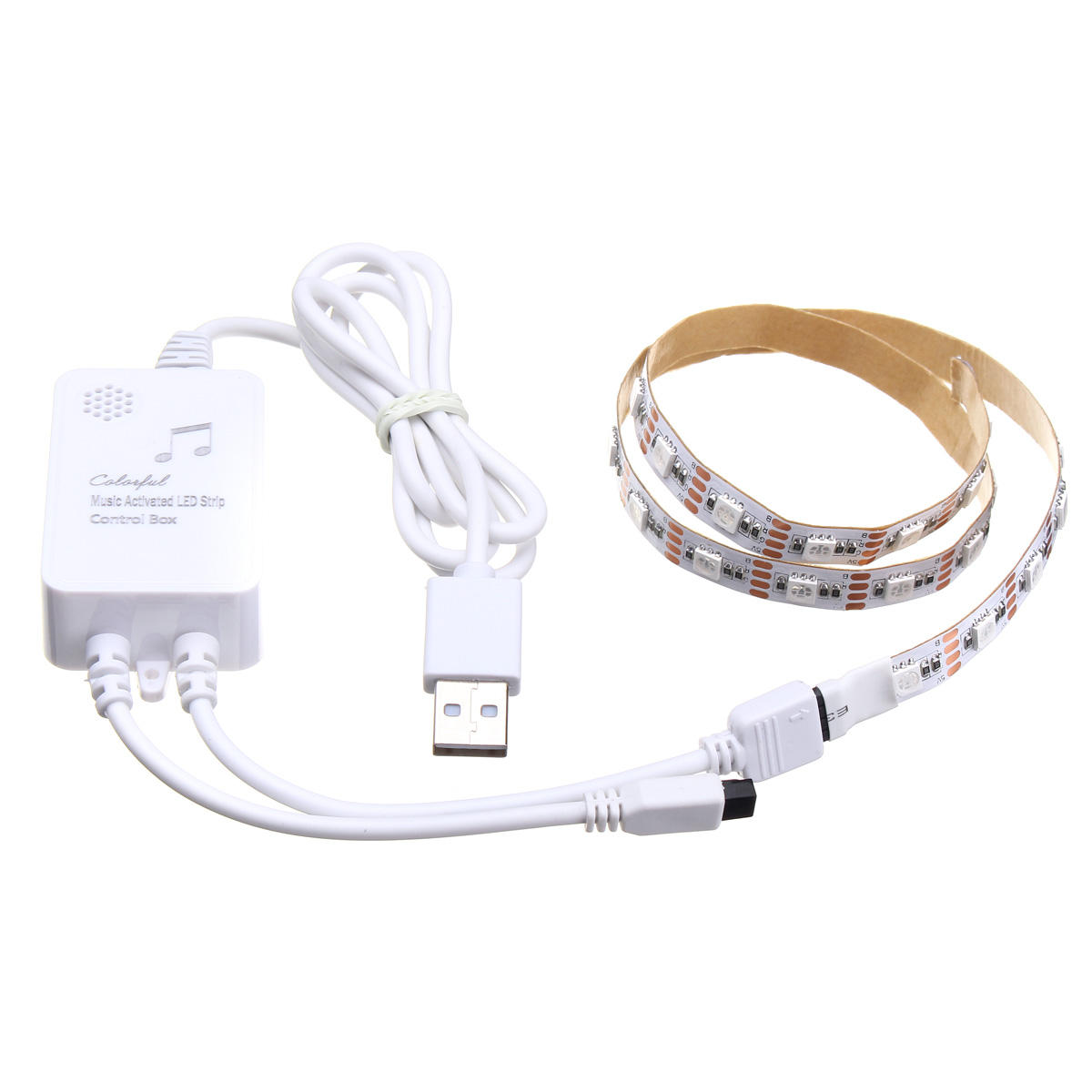 0.5M/1M/1.5M/2M/3M/4M Non-waterproof Music Sound Activated Remote Control 5050 LED Strip Light DC5V