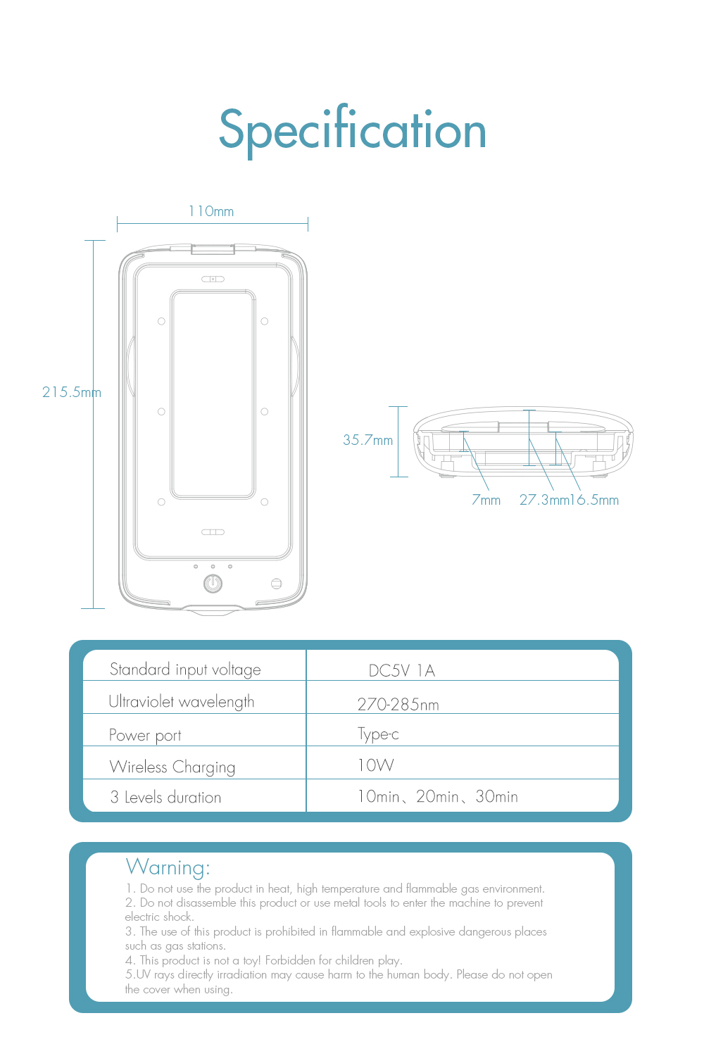 X40-Mobile-Phone-Wireless-Charger-Charging-Disinfection-Sterilizer-Box-UV-Ultraviolet-Sterilization--1679418-10