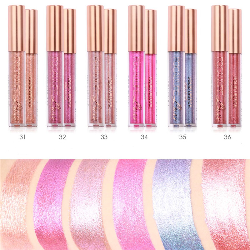 FOCALLURE-6-Colors-Metallic-Matte-Lip-Gloss-Liquid-Diamond-Glitter-Lipsticks-Cosmetics-Makeup-1147080-2