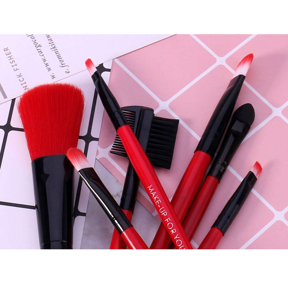 OTWOO-7Pcs-Hot-Red-Makeup-Brushes-Set--Face-Eye-Makeup-Brush-Kit-Soft-Hair-Multifunctional-Cosmetic--1379056-3