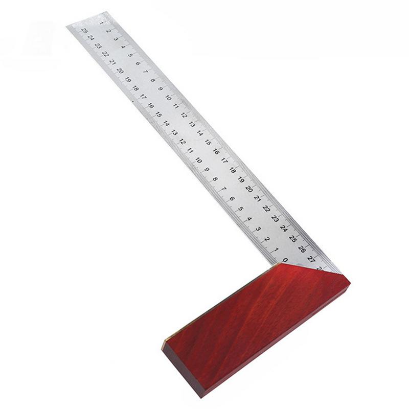 90-Degree-Square-Feet-Mahogany-Handle-Thickened-Stainless-Steel-Square-Ruler-Protractor-300MM-Tool-A-1536350-5